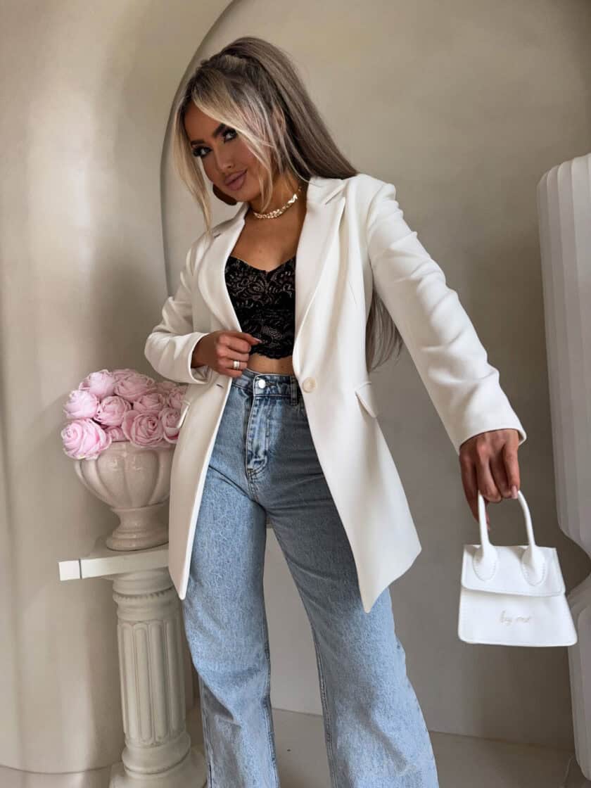 Marynarka LONG – ecru - obrazek 29