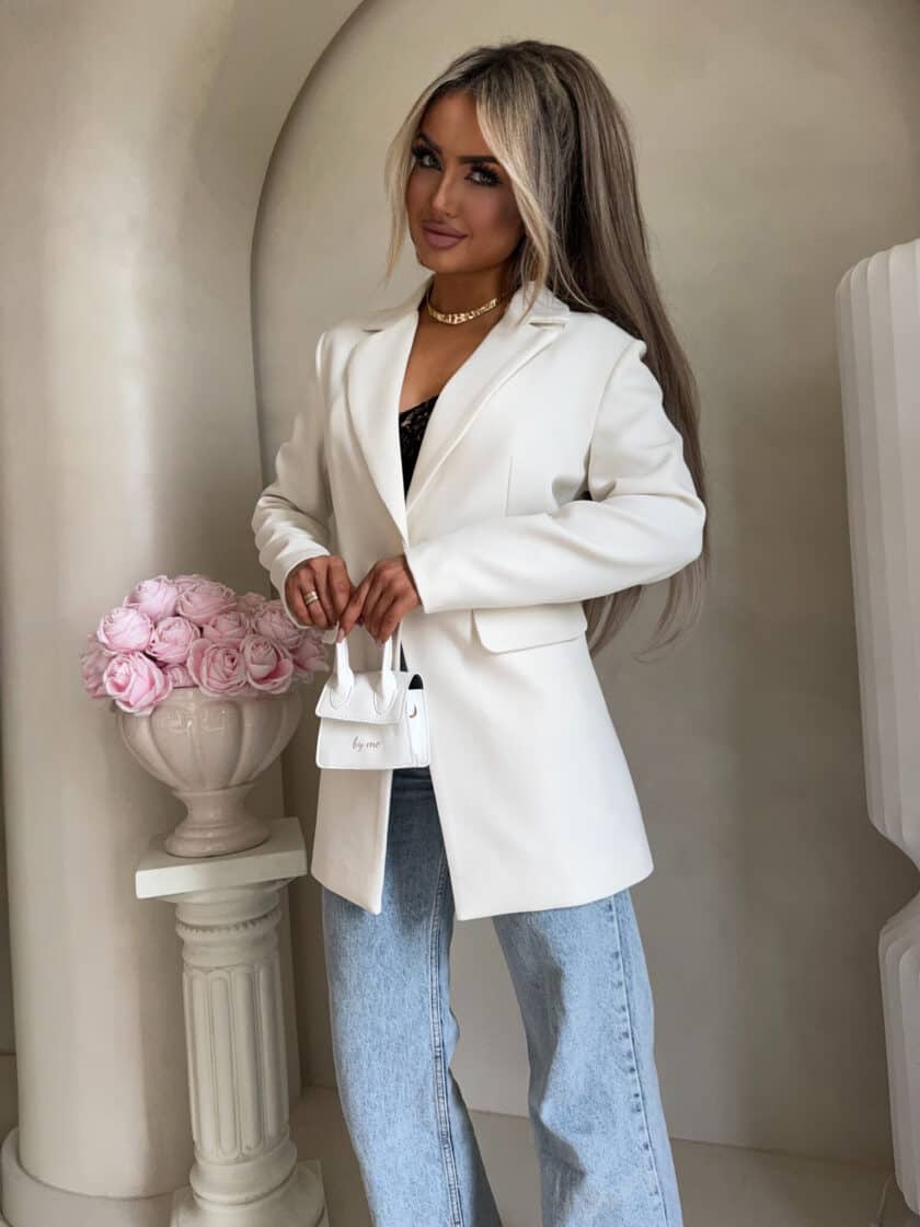 Marynarka LONG – ecru - obrazek 30