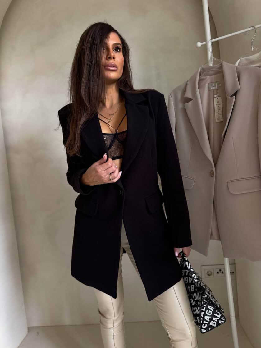 Marynarka LONG – czarna - obrazek 11