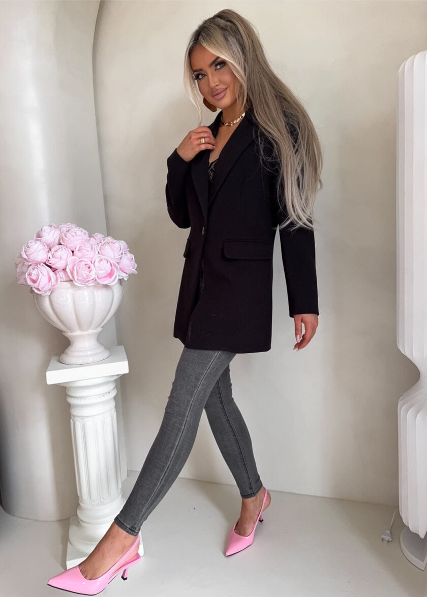 Marynarka LONG – czarna - obrazek 6