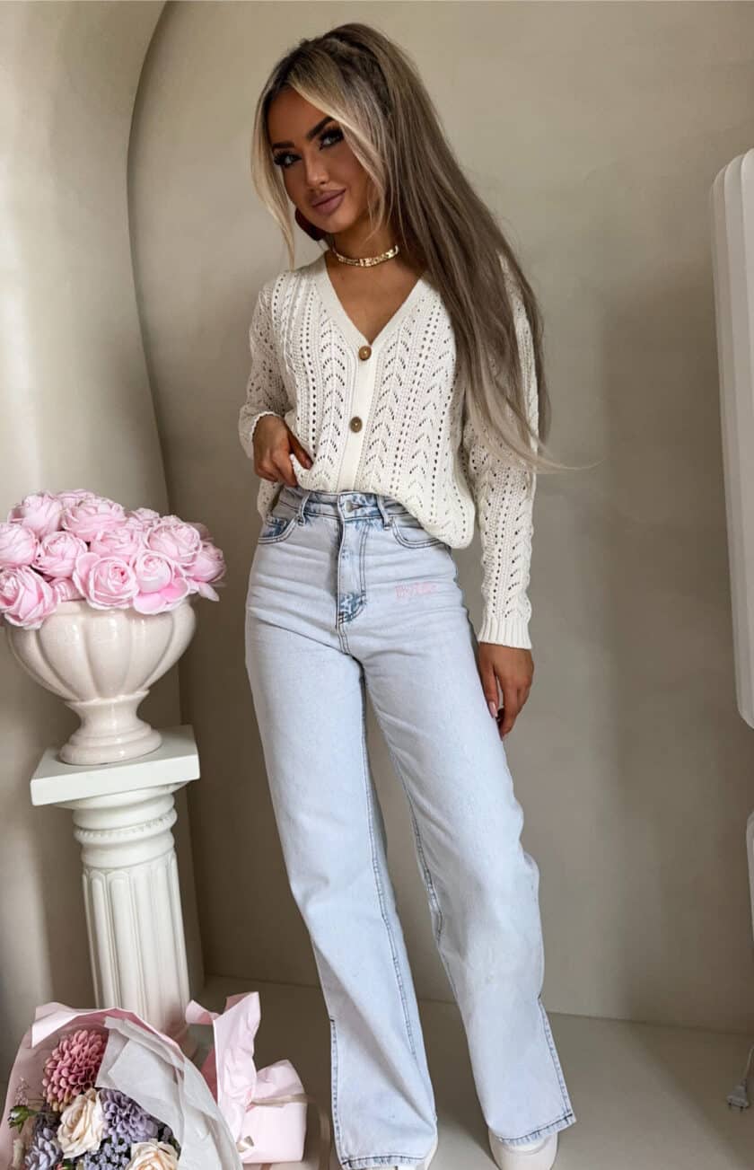 Sweter WOOD – ecru - obrazek 3