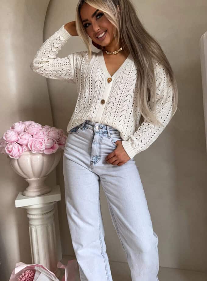 Sweter WOOD – ecru