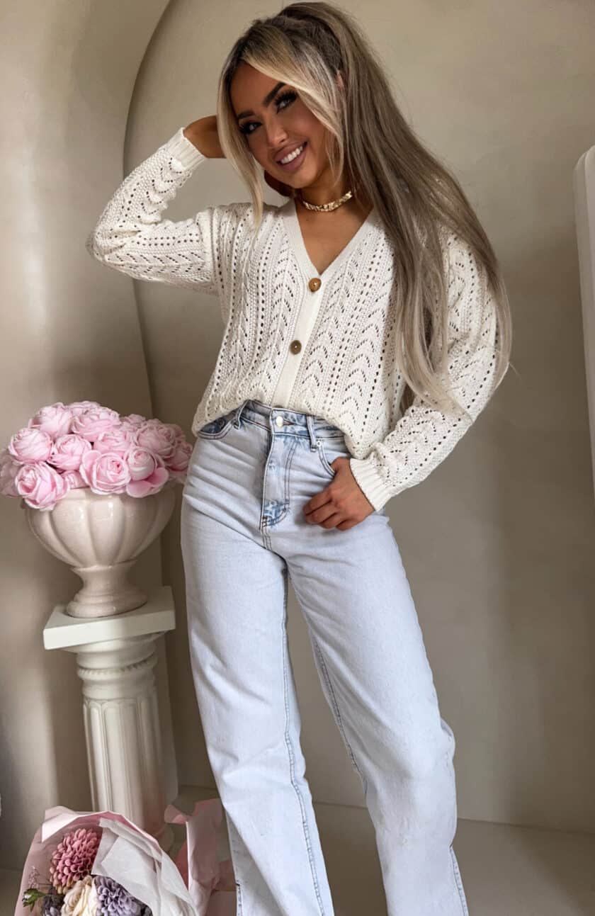 Sweter WOOD – ecru