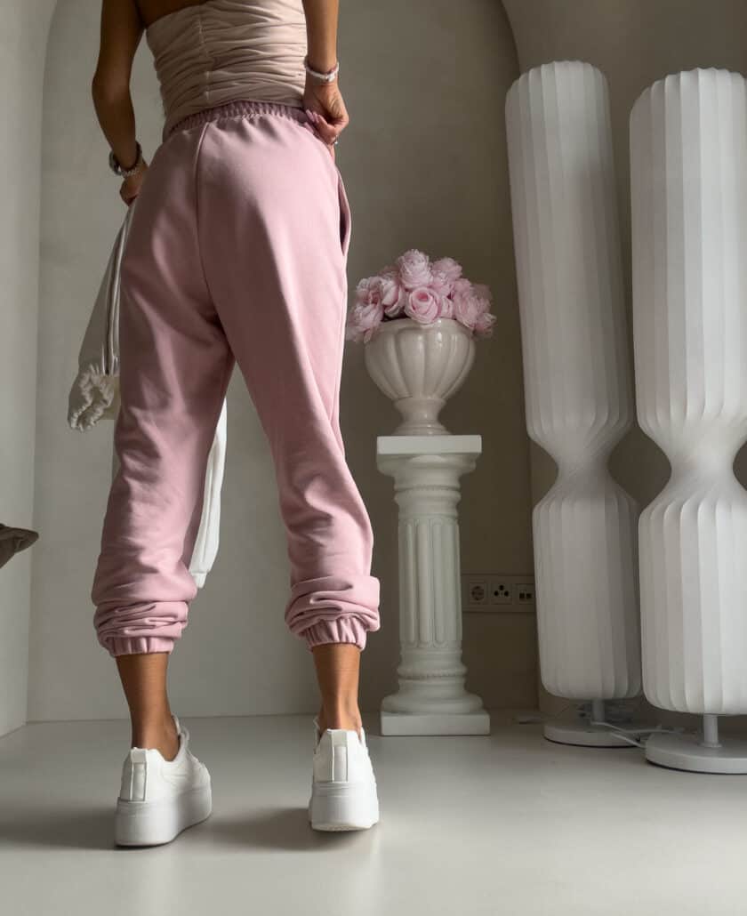 Spodnie dresowe CLASSIC - pudrowy róż - obrazek 2