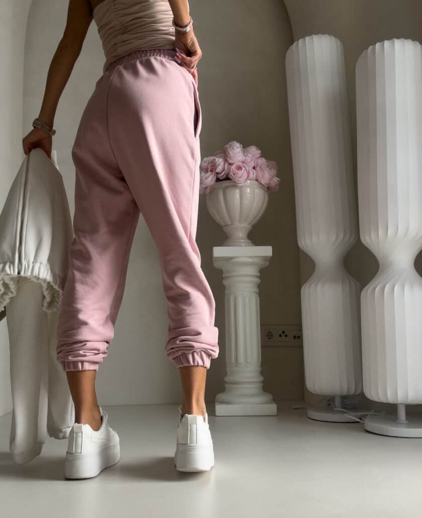 Spodnie dresowe CLASSIC - pudrowy róż - obrazek 5