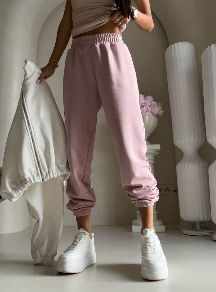 Spodnie dresowe CLASSIC - pudrowy róż - obrazek 6