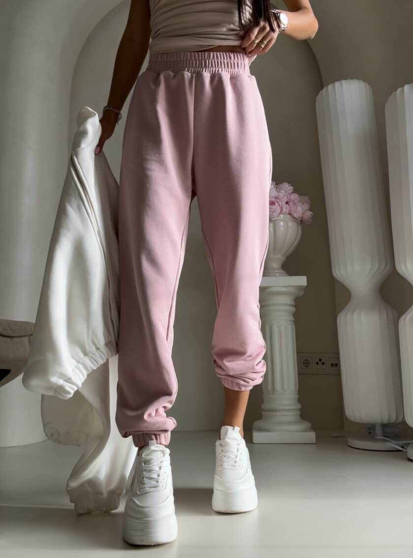Spodnie dresowe CLASSIC - pudrowy róż - obrazek 7
