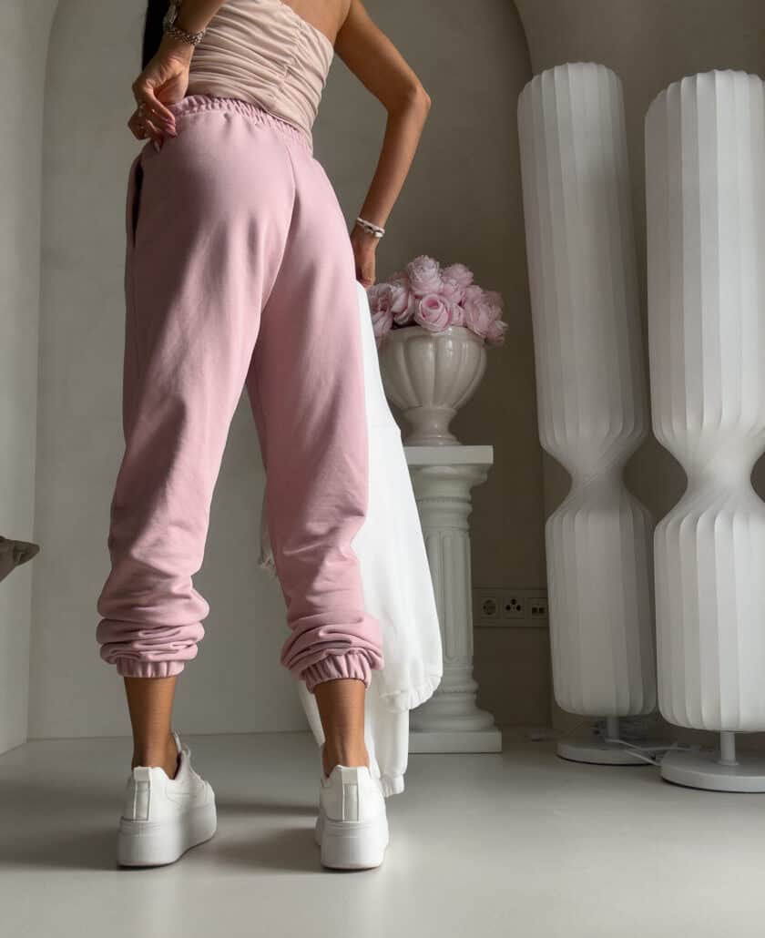 Spodnie dresowe CLASSIC - pudrowy róż - obrazek 8