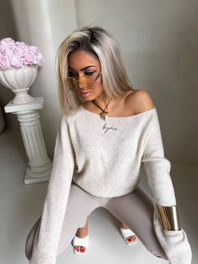 Sweter HERMES – jasny beż - obrazek 7