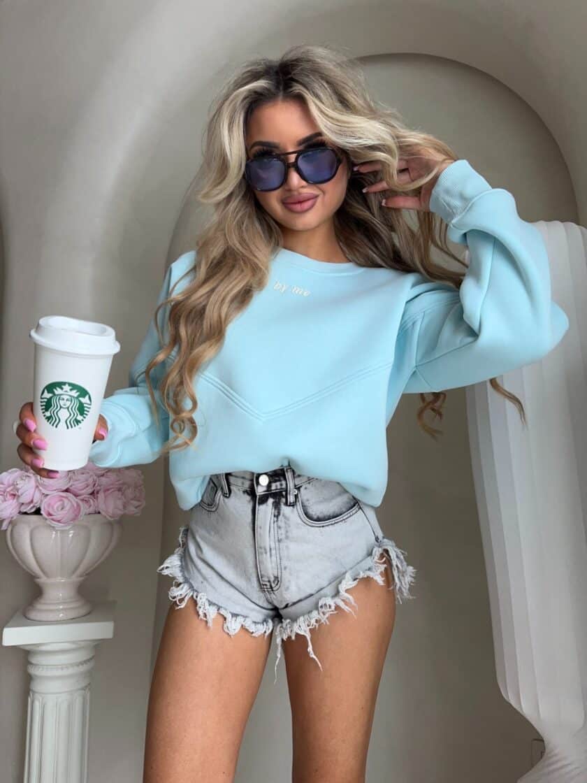 Bluza LOVE - turkusowa - obrazek 4