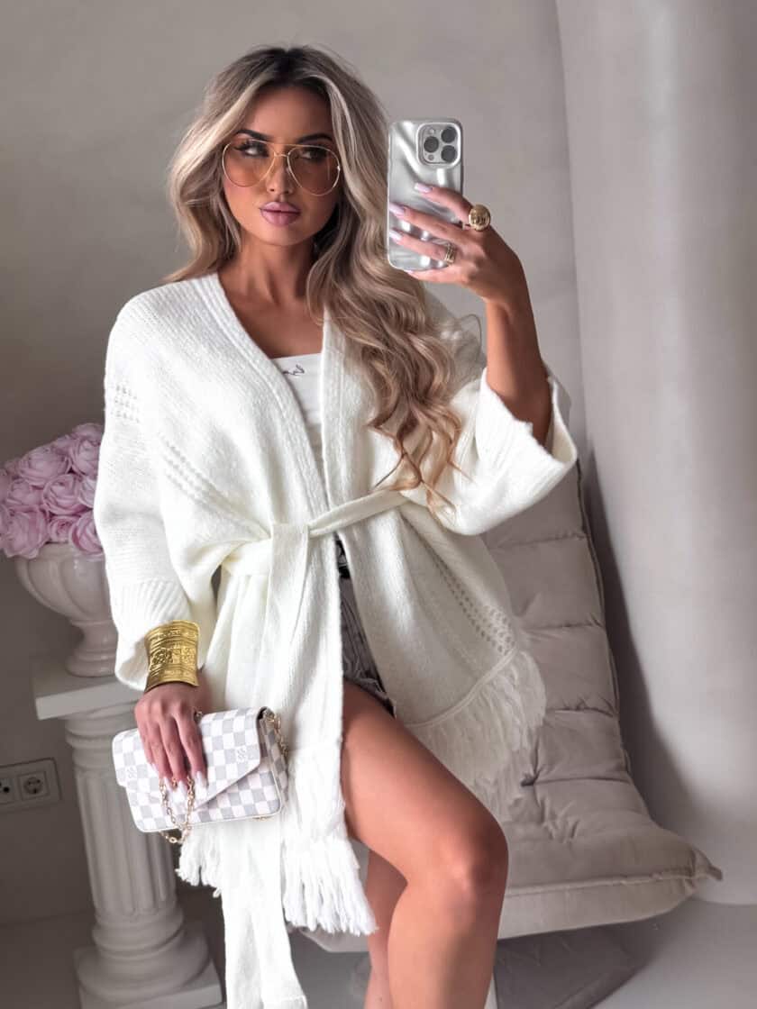 Kardigan ORIANA - ecru - obrazek 3