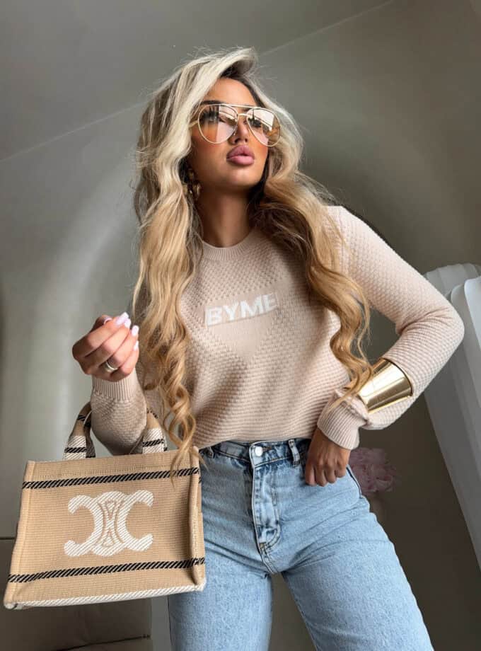 Sweter CRISTAL – jasny beż