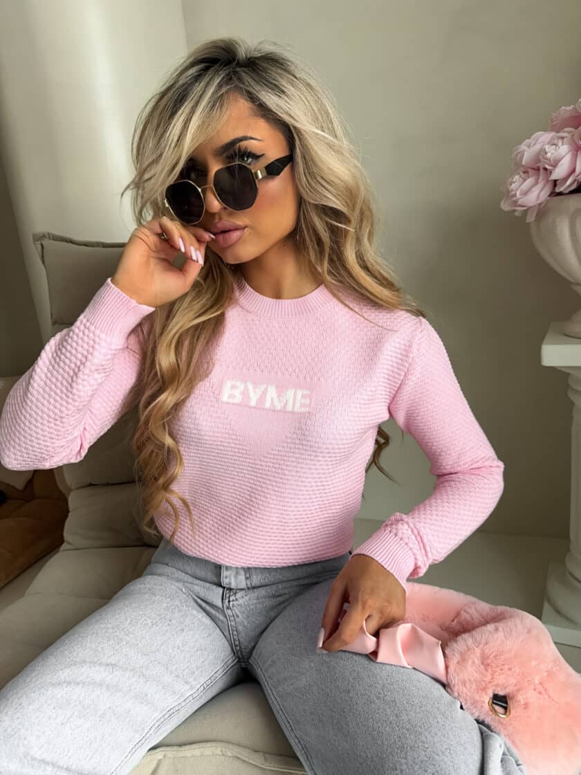 Sweter CRISTAL – jasny róż - obrazek 3