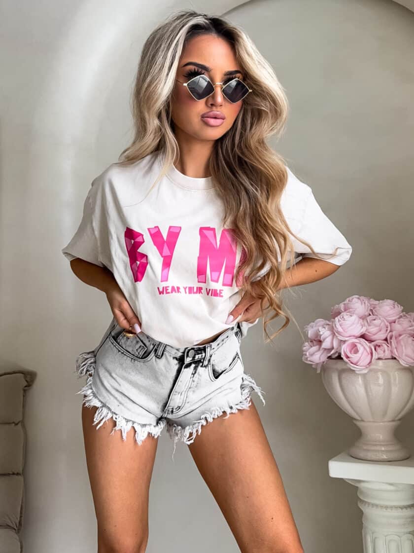 Dekatyzowany t-shirt BALEN - jasny beż - obrazek 9