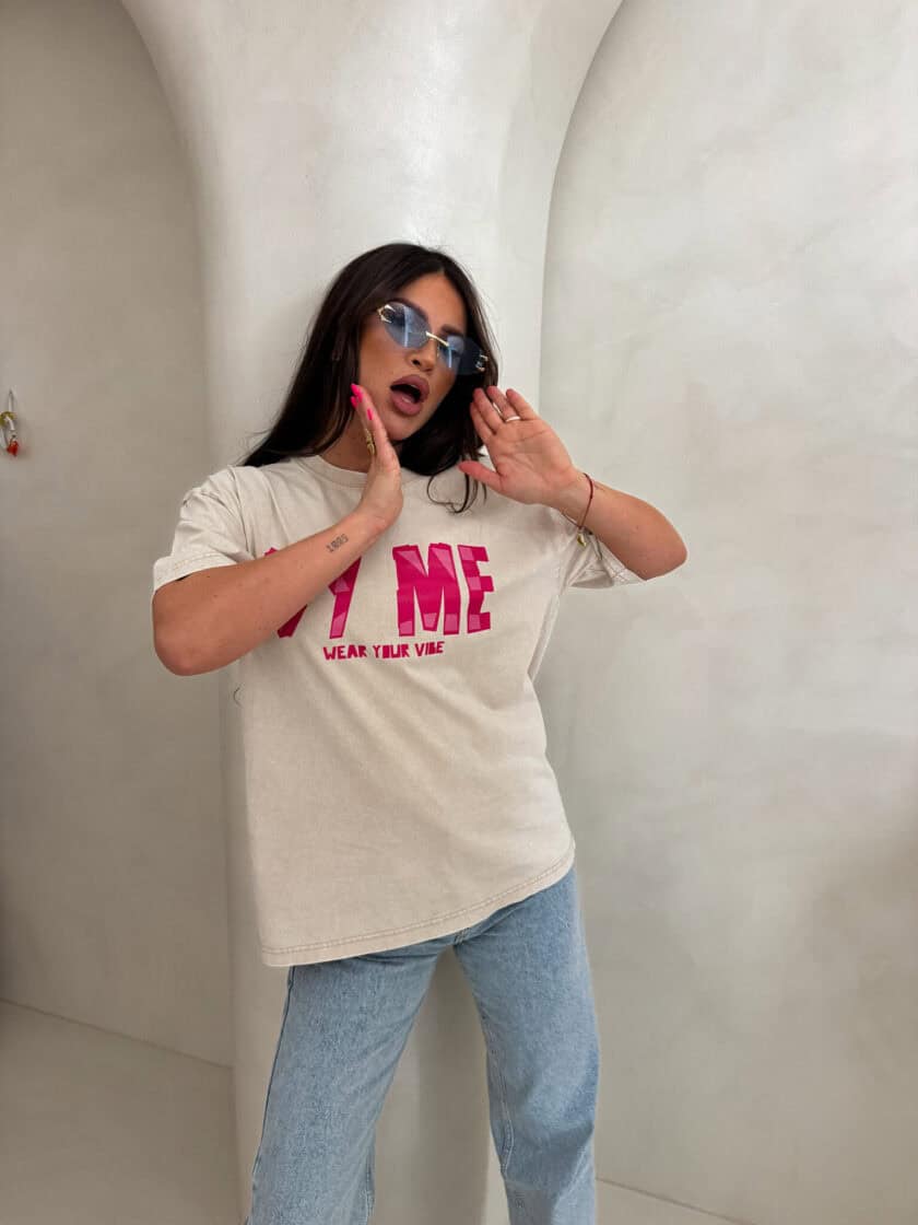 Dekatyzowany t-shirt BALEN - jasny beż - obrazek 10