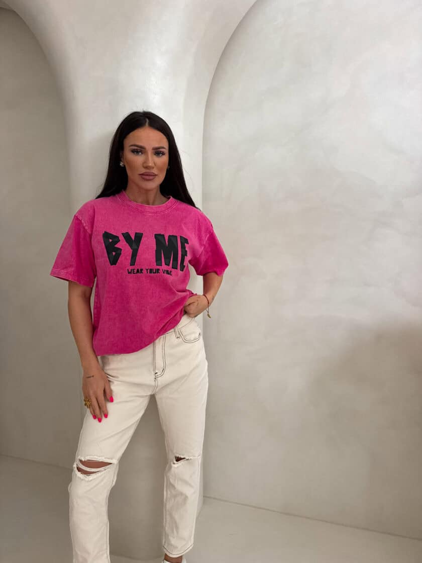 Dekatyzowany t-shirt BALEN - różowy - obrazek 11