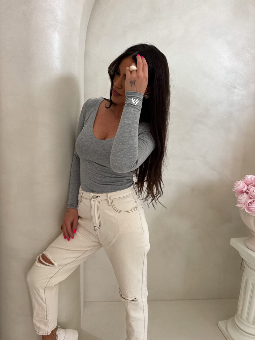 Bluzka VENEZIA - szara - obrazek 3