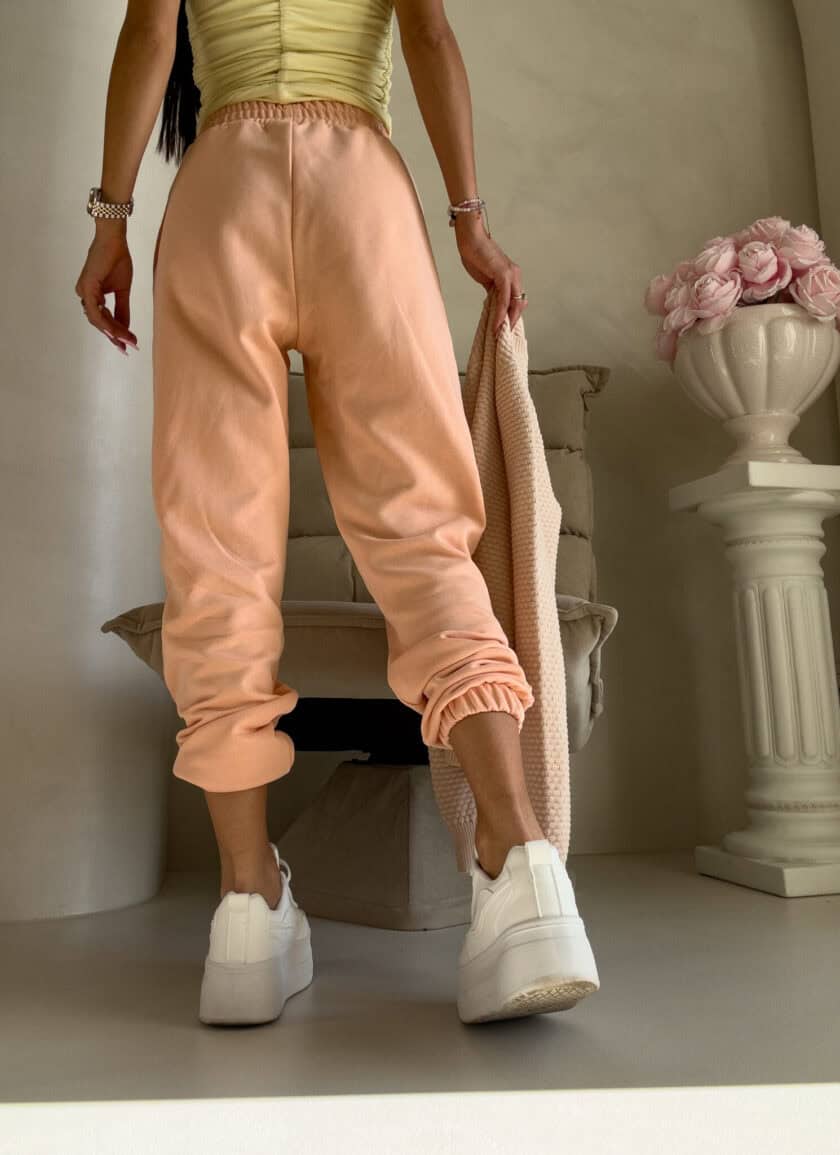 Spodnie dresowe CLASSIC - morelowe - obrazek 5