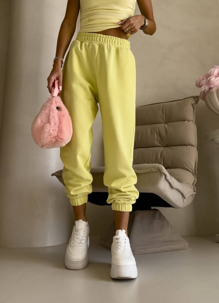 Spodnie dresowe CLASSIC - cytrynowe - obrazek 4