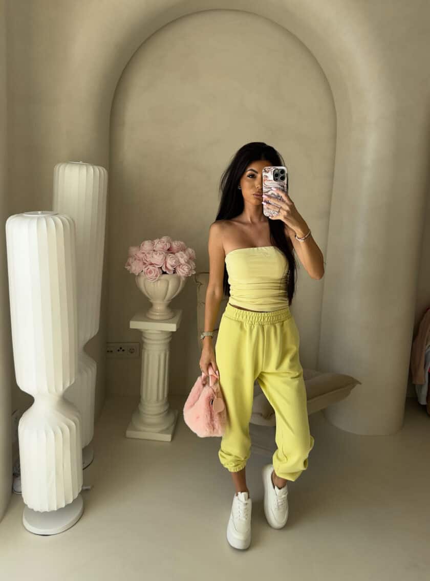 Spodnie dresowe CLASSIC - cytrynowe - obrazek 2