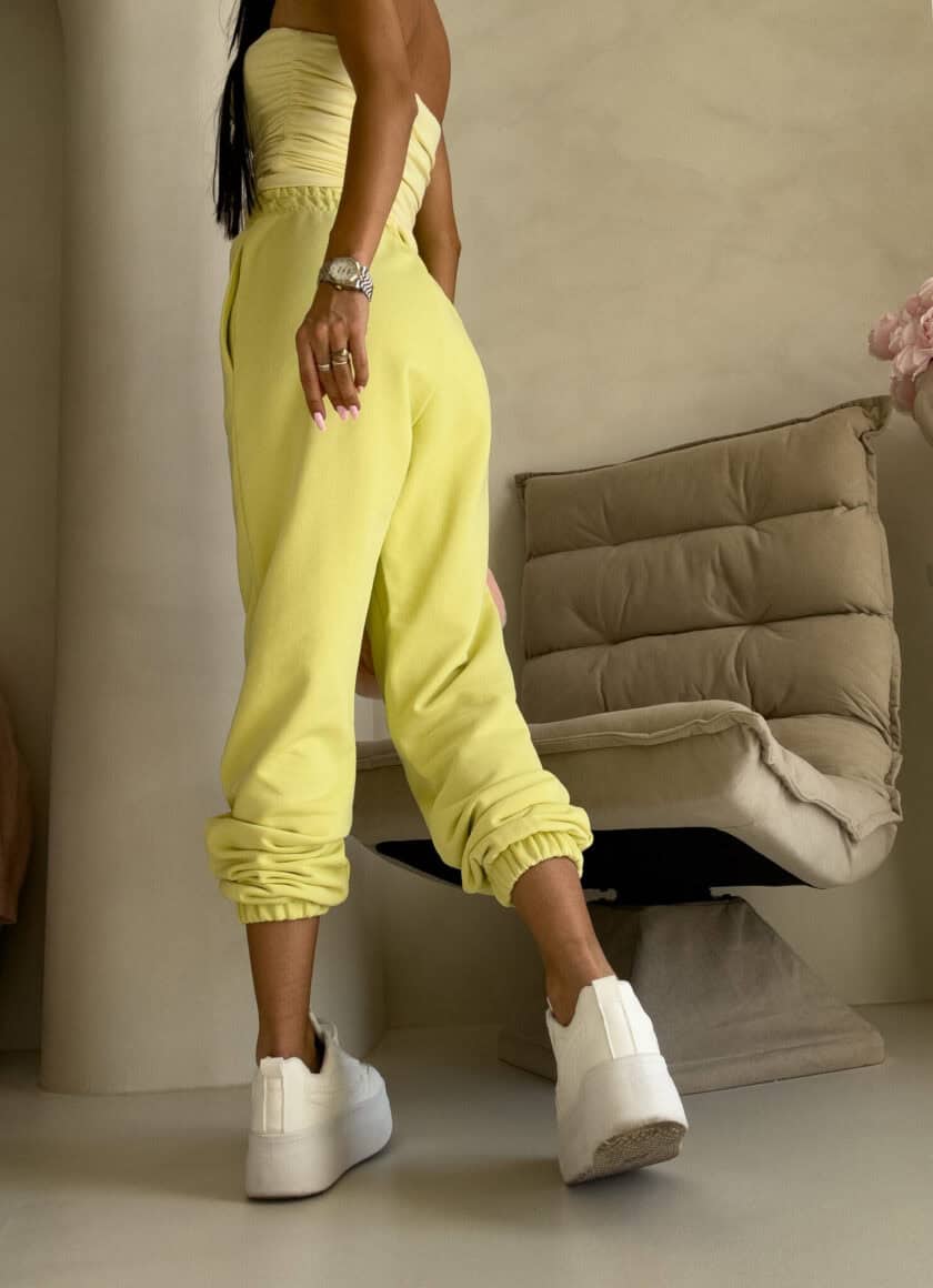 Spodnie dresowe CLASSIC - cytrynowe - obrazek 3