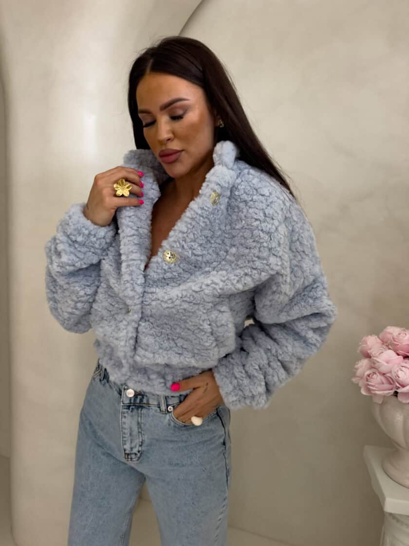 Kurtka bomberka CLOUDY – baby blue - obrazek 3