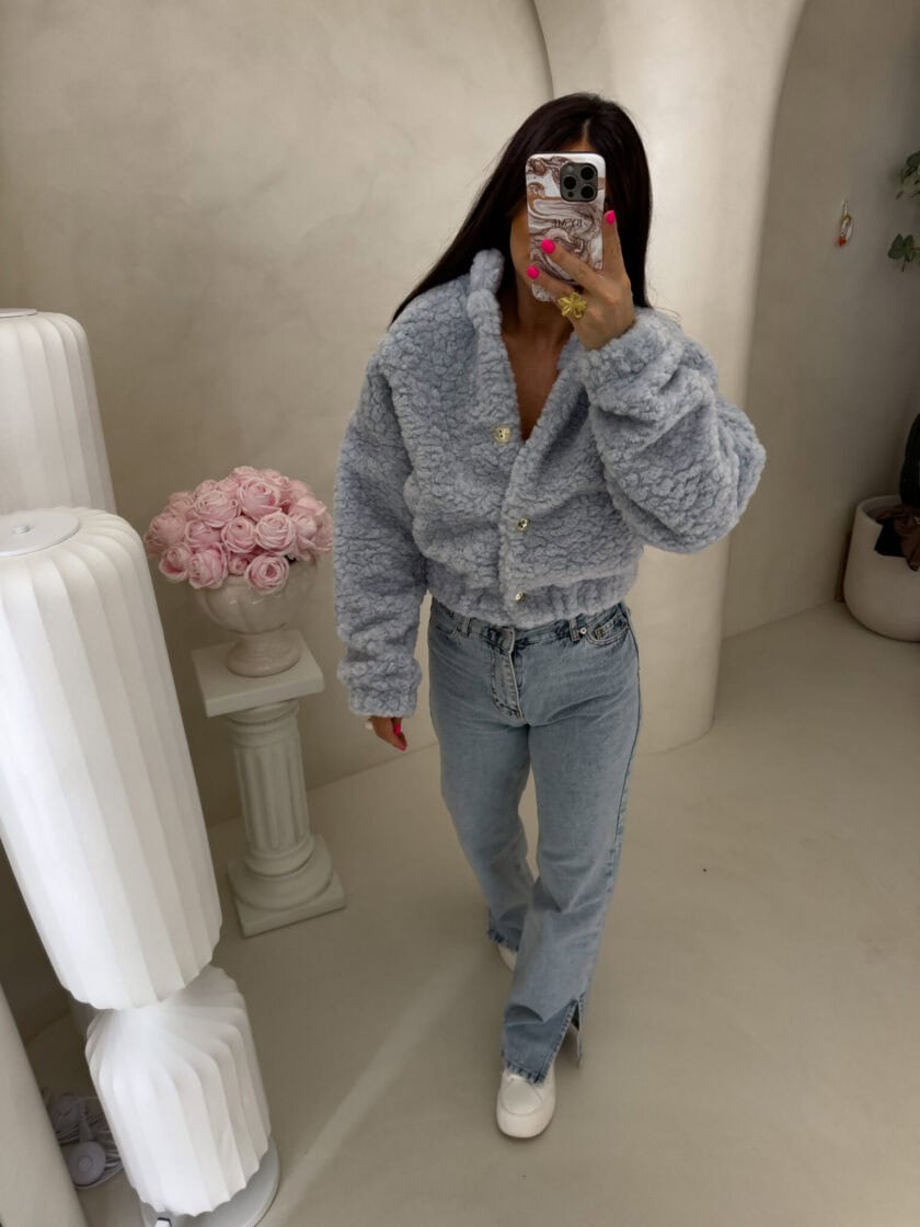 Kurtka bomberka CLOUDY – baby blue - obrazek 5