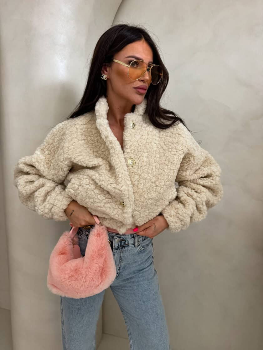 Kurtka bomberka CLOUDY – jasny beż - obrazek 15