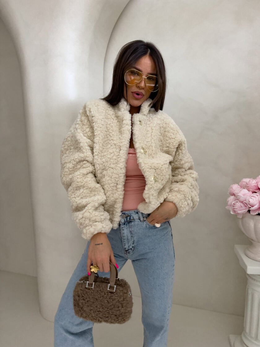 Kurtka bomberka CLOUDY – jasny beż - obrazek 8