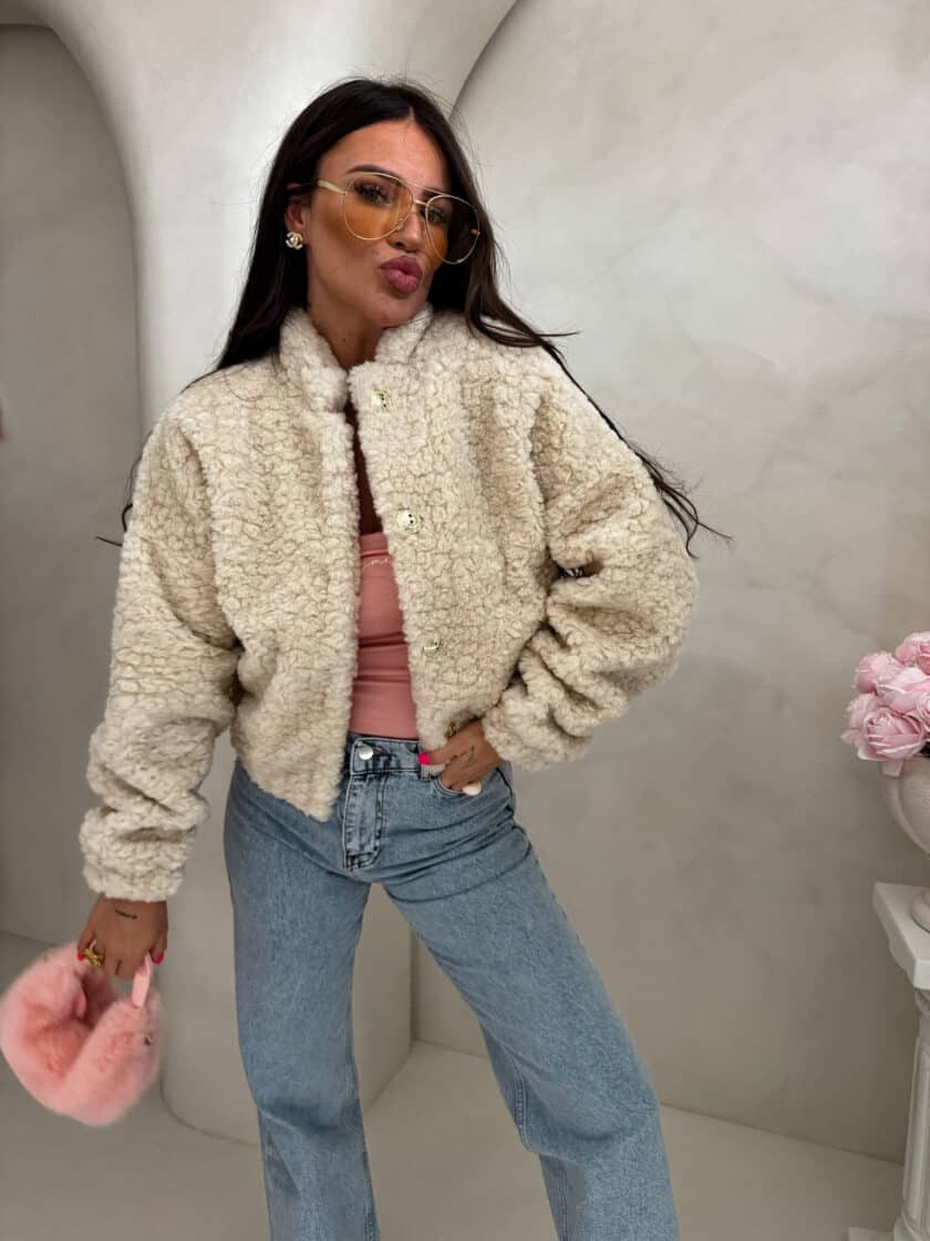 Kurtka bomberka CLOUDY – jasny beż - obrazek 6