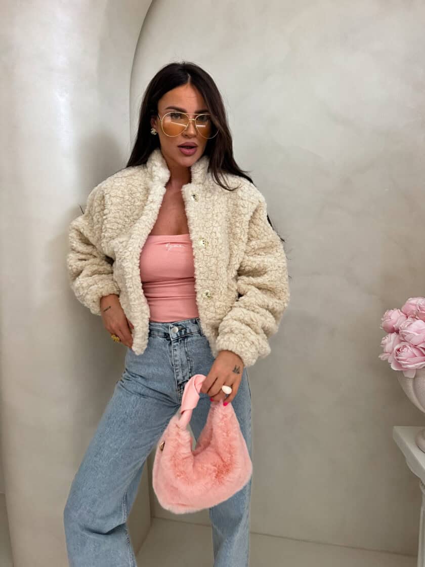 Kurtka bomberka CLOUDY – jasny beż - obrazek 13