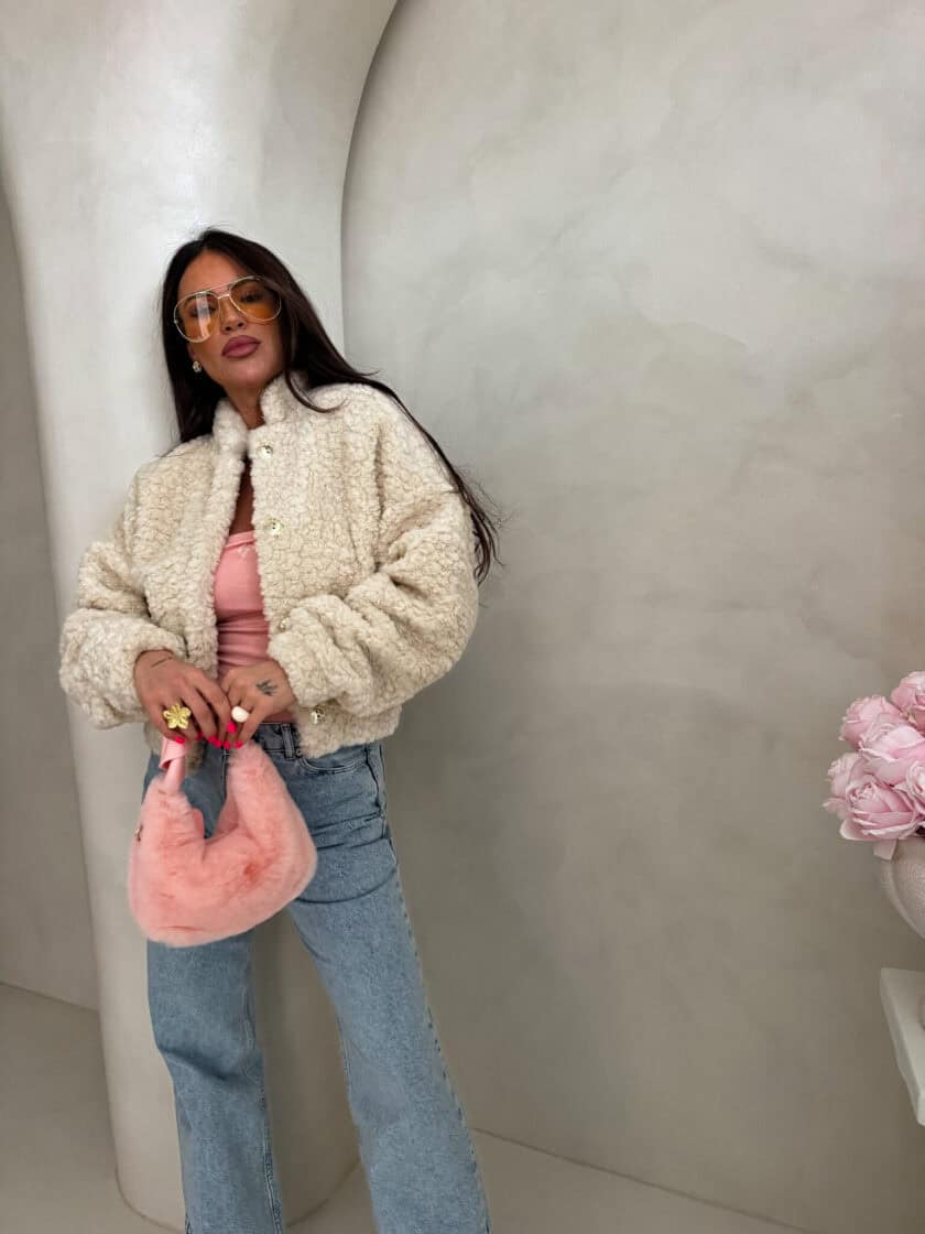 Kurtka bomberka CLOUDY – jasny beż - obrazek 14