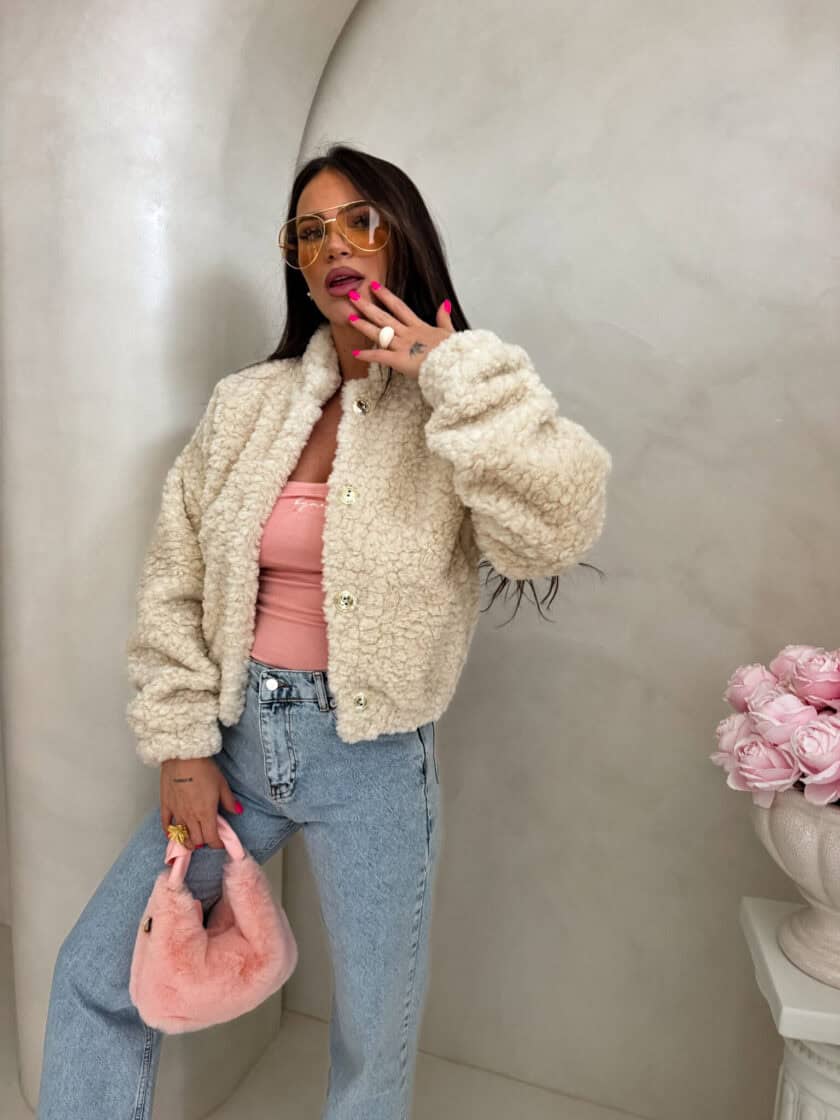 Kurtka bomberka CLOUDY – jasny beż - obrazek 16