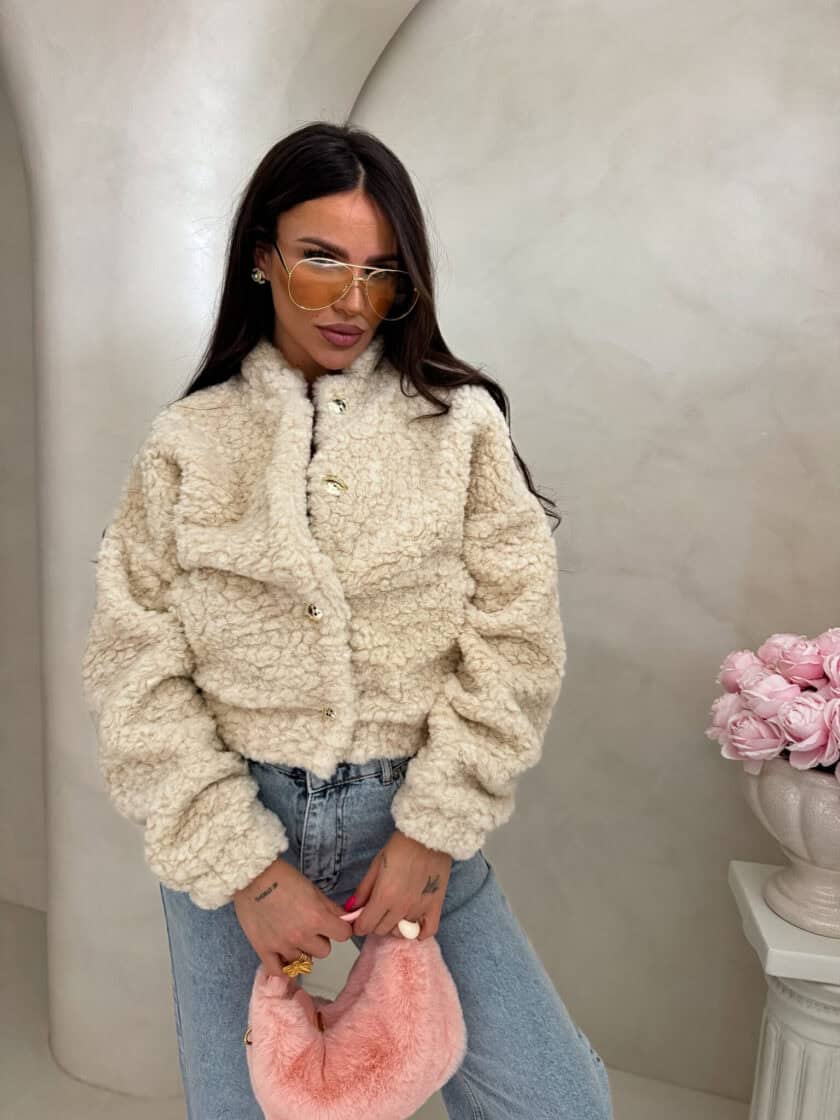 Kurtka bomberka CLOUDY – jasny beż - obrazek 9