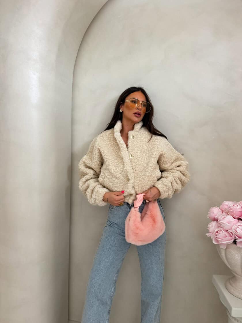 Kurtka bomberka CLOUDY – jasny beż - obrazek 12