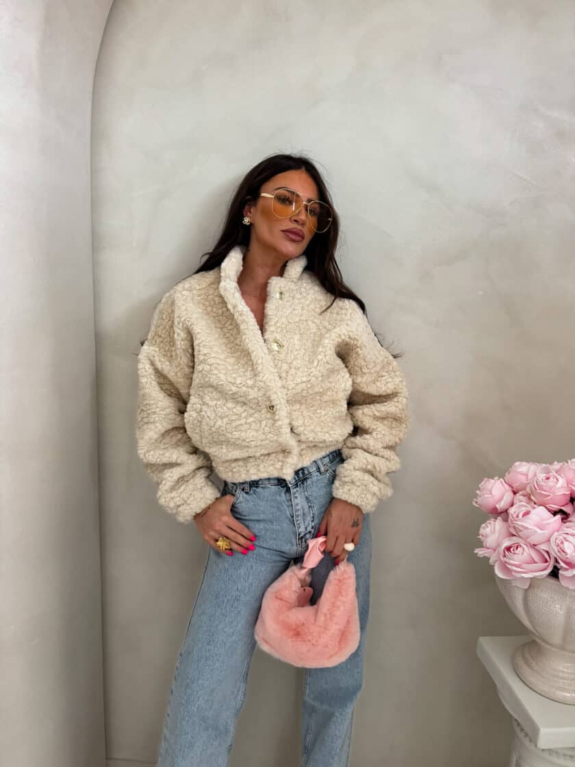 Kurtka bomberka CLOUDY – jasny beż - obrazek 11