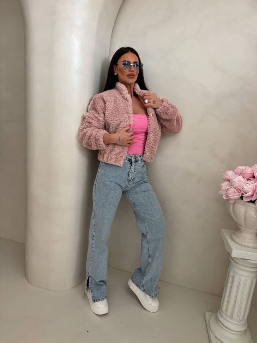 Kurtka bomberka CLOUDY – pudrowy róż - obrazek 5