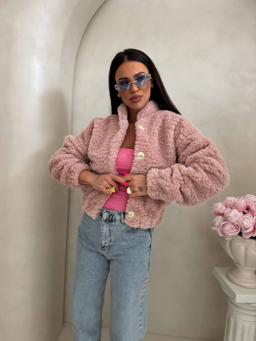 Kurtka bomberka CLOUDY – pudrowy róż - obrazek 3