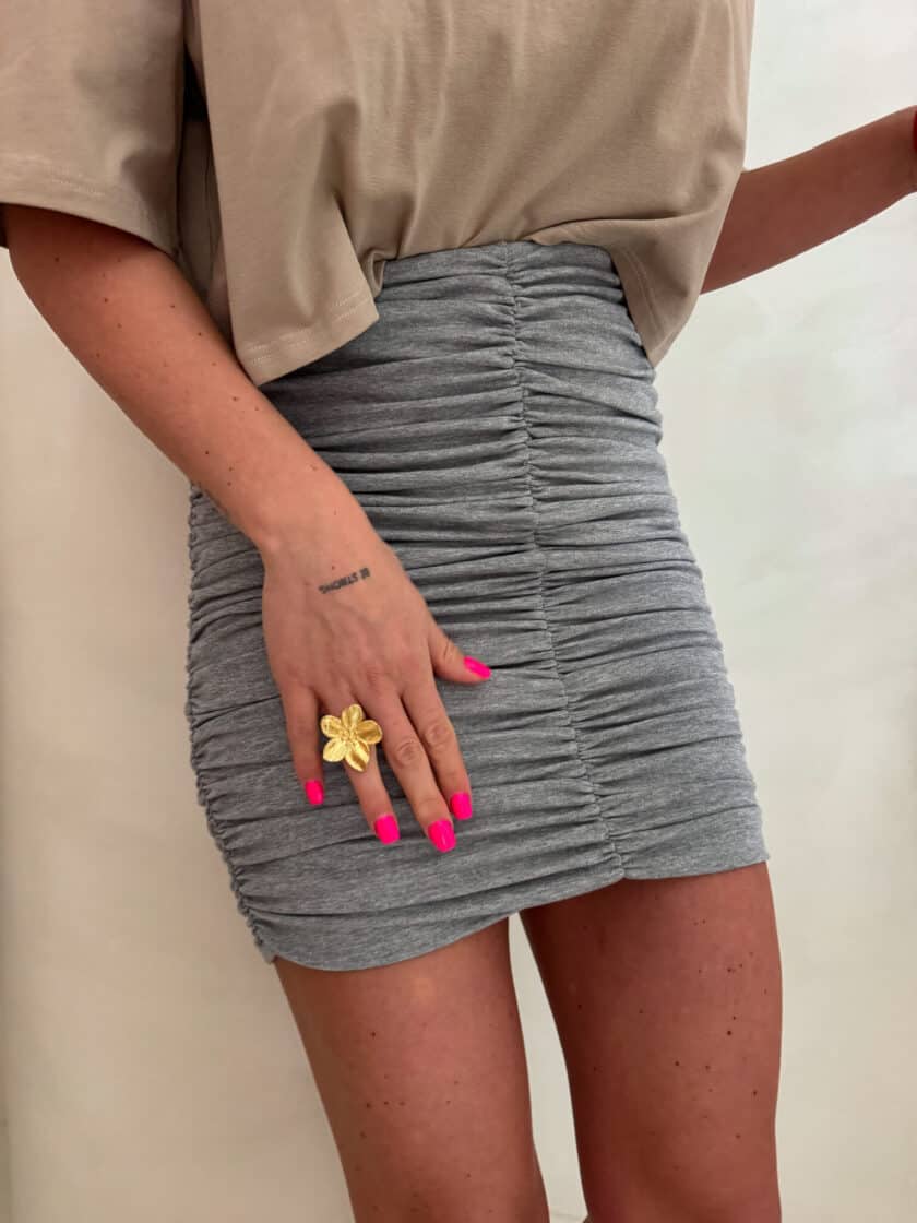 Spódnica MARSZCZONA – szara - obrazek 4