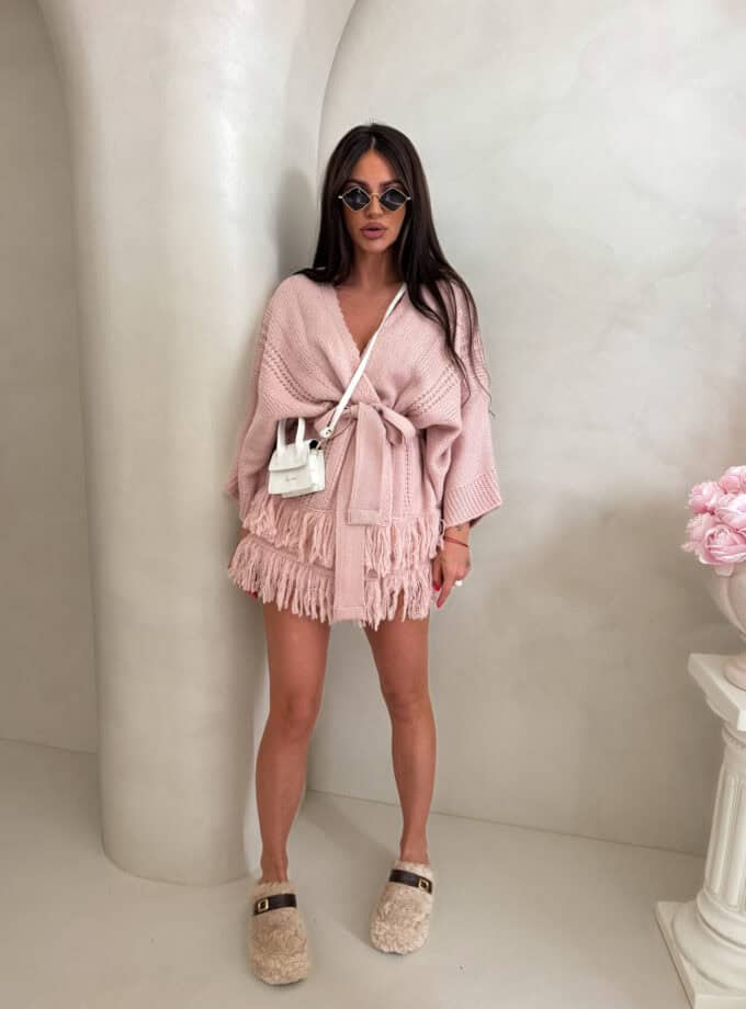 Kardigan ORIANA - pudrowy róż