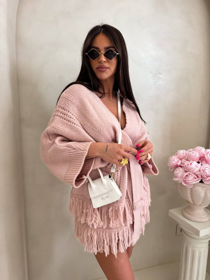 Kardigan ORIANA - pudrowy róż - obrazek 11