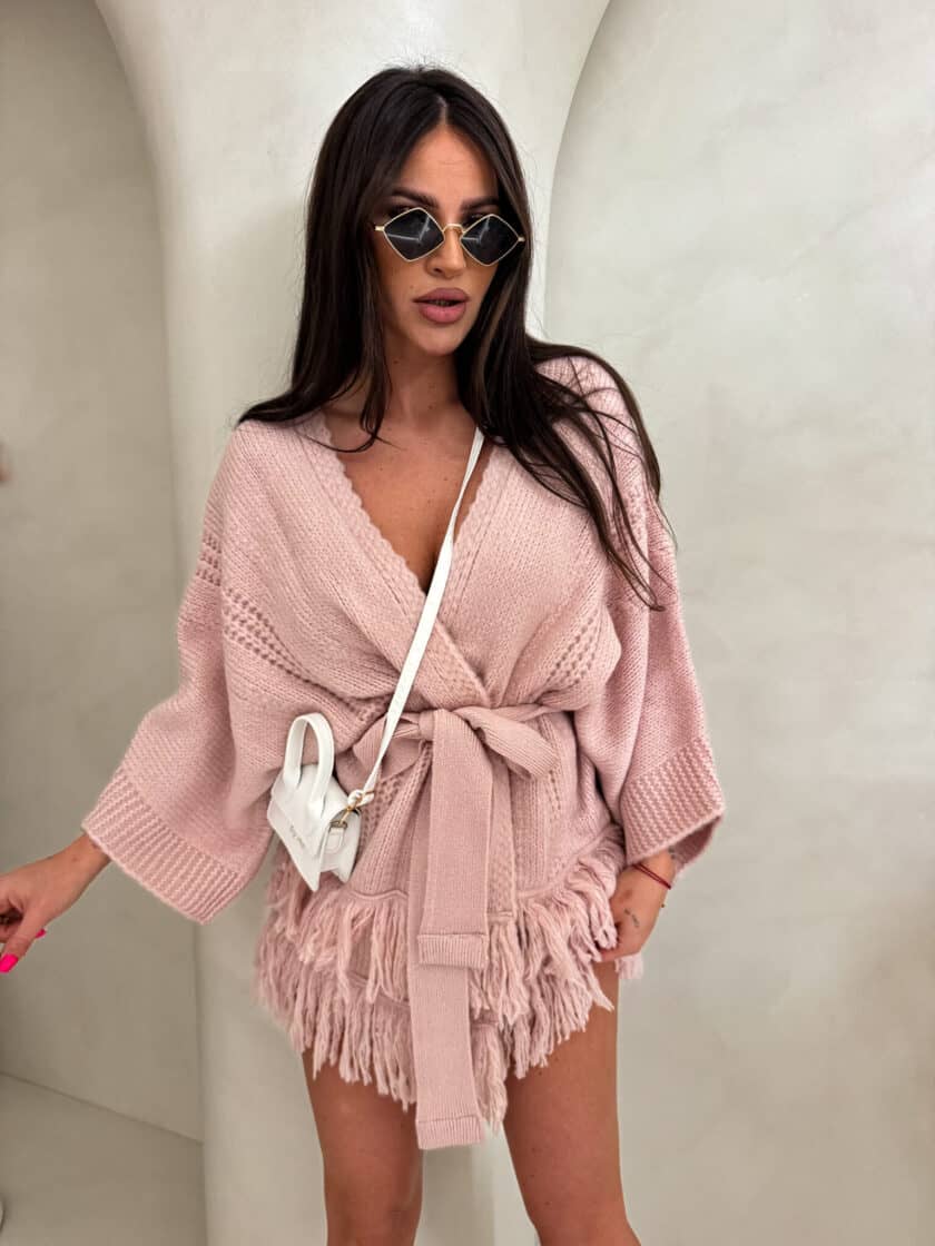 Kardigan ORIANA - pudrowy róż - obrazek 13