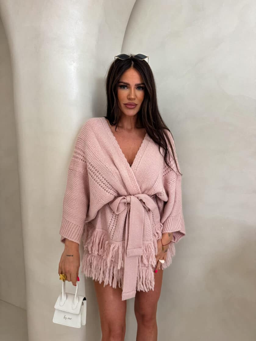 Kardigan ORIANA - pudrowy róż - obrazek 10