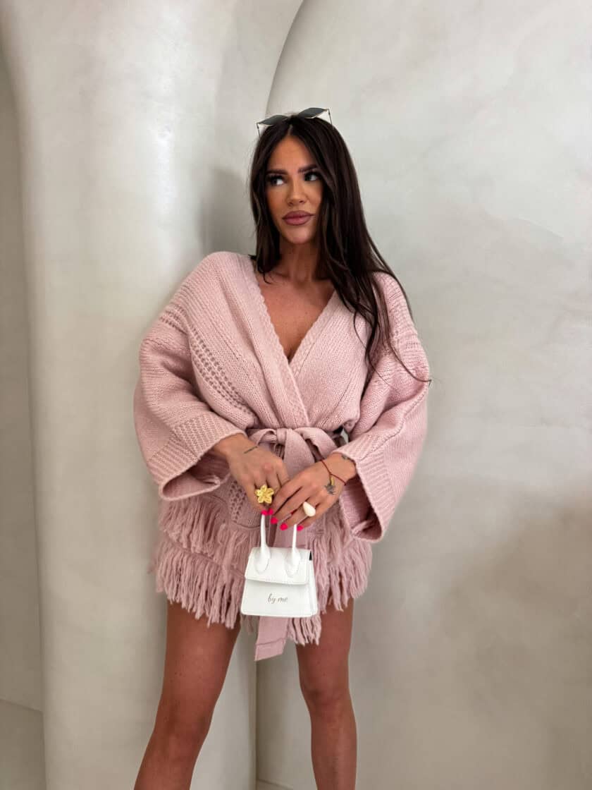 Kardigan ORIANA - pudrowy róż - obrazek 14