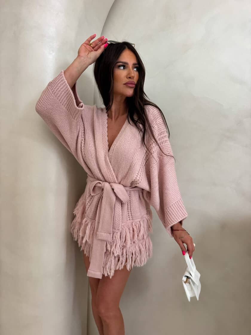 Kardigan ORIANA - pudrowy róż - obrazek 8