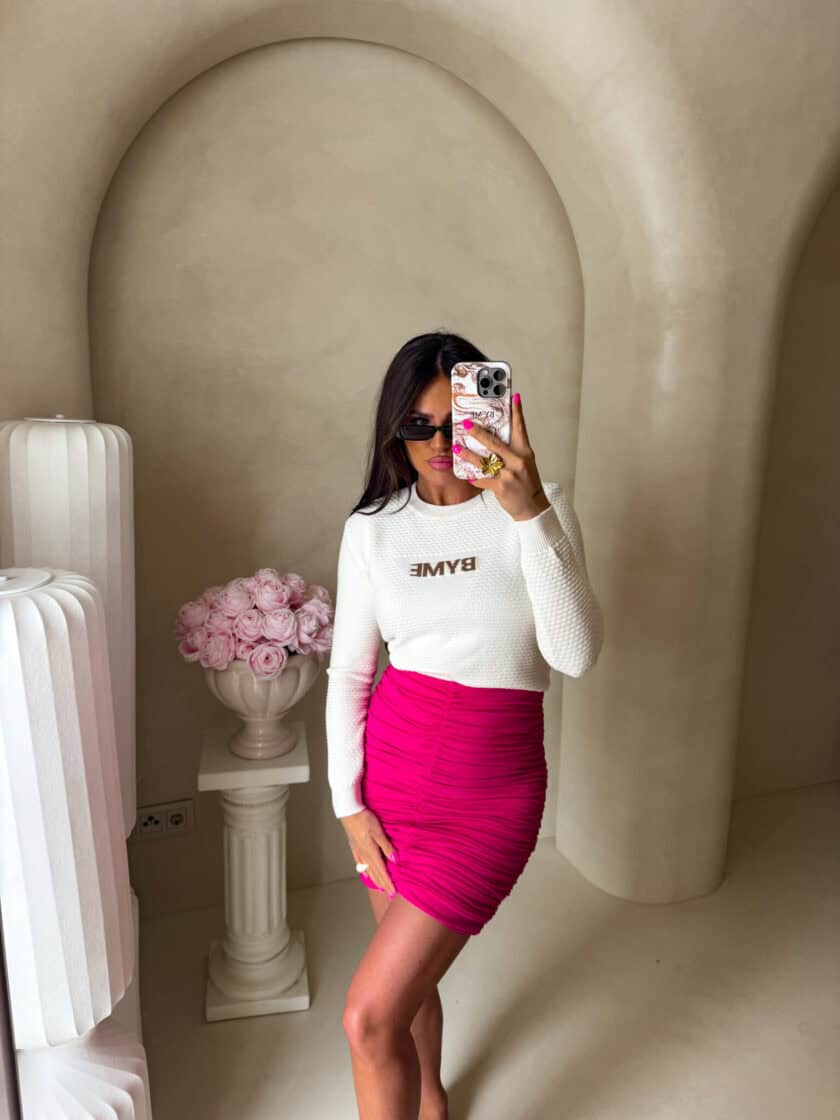 Spódnica MARSZCZONA – fuksja - obrazek 9