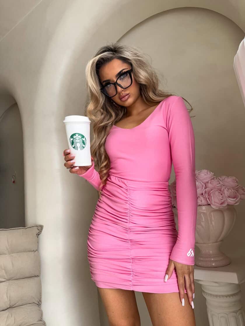 Spódnica MARSZCZONA – różowa - obrazek 4