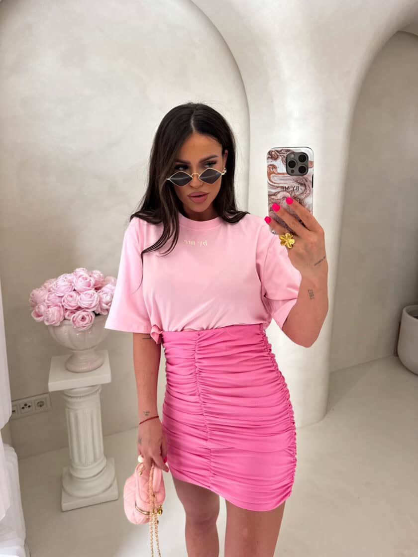 Spódnica MARSZCZONA – różowa - obrazek 18