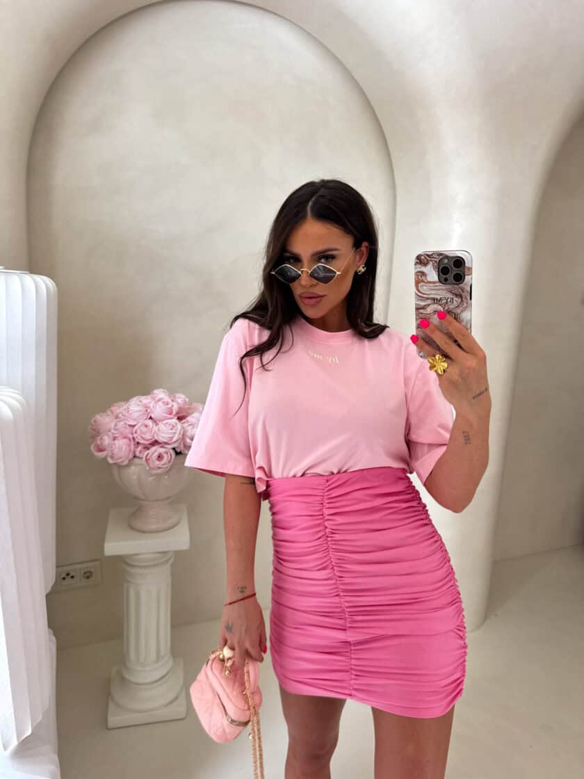 Spódnica MARSZCZONA – różowa - obrazek 9