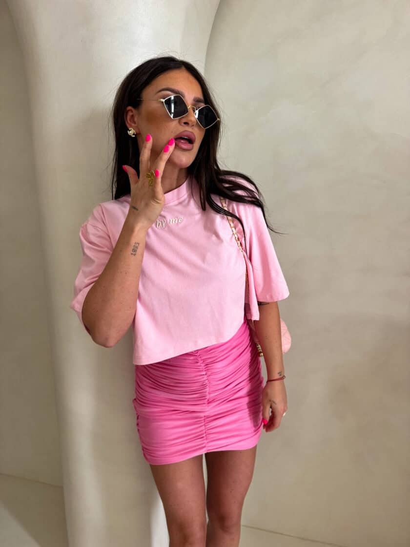 Spódnica MARSZCZONA – różowa - obrazek 2